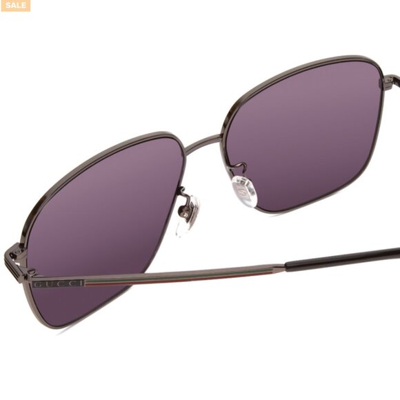 GUCCI GG0987SA-001 Unisex Sunglasses in Ruthenium Silver & Black/Grey Smoke 60mm - Picture 4 of 4
